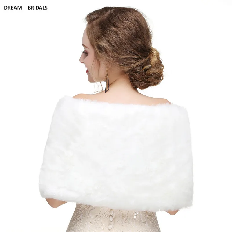 

High Quality Wedding Bridal Wrap Faux Fur Bolero Women Fashion Shawls Warm Solid Shawls Wedding Capes Marriage In Stock