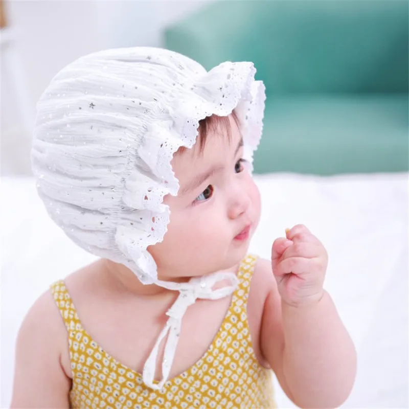 

Baby Cotton Bonnet Toddler Girls Lovely Beanie Infant Caps Newborn Granny Hat Milk Maid Cap Photo Props