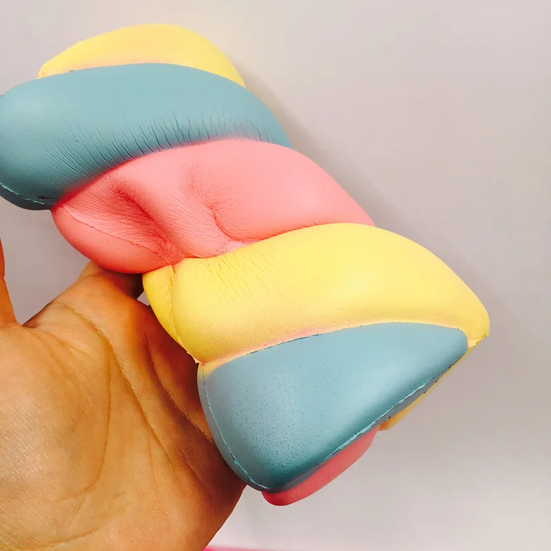 Мягкий 1 предмет kawaii squishy jumbo rainbow хлопковые конфетные конфеты медленно