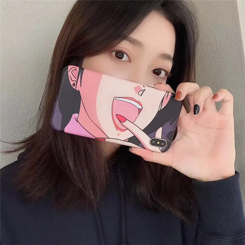 New Net Red Anime Cartoon Beautiful Girl Silicone Mobile Phone Case For Iphone 6 6S 7 8plus X Xs Xr Xsmax |