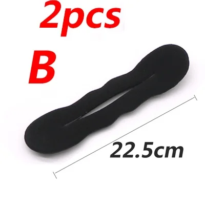 2pcs E 1 шт., черная губка, инструмент для укладки волос, Волшебная пена, заколка для волос, головной убор, Бублик для волос пучок, аксессуары для волос для женщин - Цвет: 2pcs E