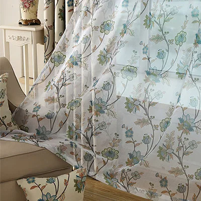1 pc Tulle Готовые на заказ винтажные Цветочные затемненные шторы для гостиной, спальни, декоративные оконные занавески, занавески, шторы, 1 шт - Цвет: 1 pc Tulle