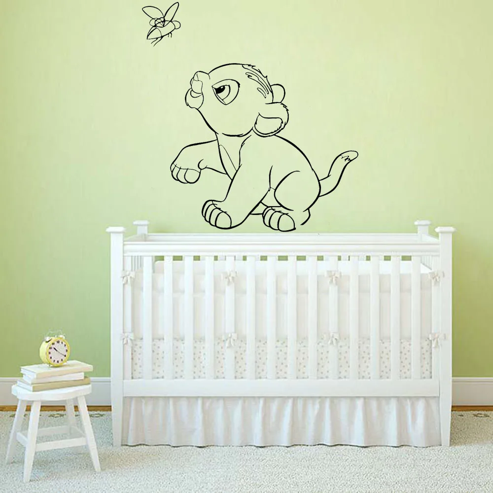 

Animal Home Decor Simba Wall Stickers For Kids Room Boys Lion King Room Decoration Wall Vinyl Decals Cartoon Wallpaper B541
