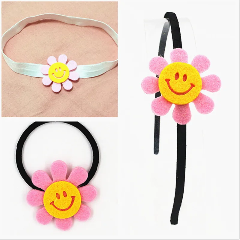 3 шт./пакет для девочек Резинка волос обтянутая тканью С изображением подсолнуха