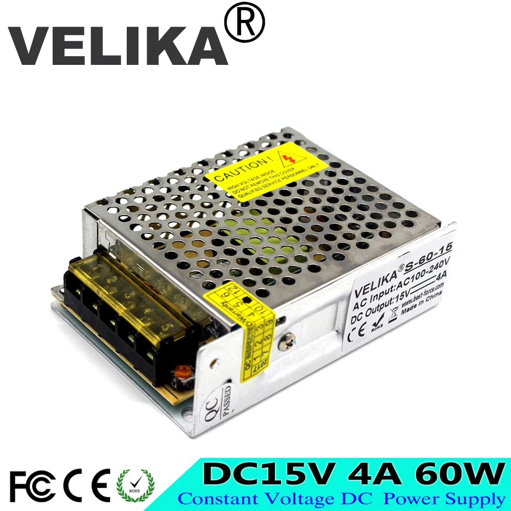 Новое поступление DC15V 4A 60 Вт импульсный переключатель источник питания