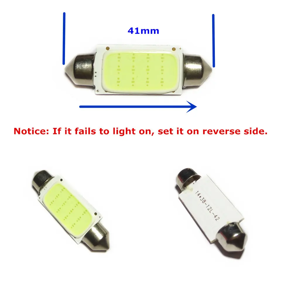 12 В светодиодная кристально-синяя автомобильная лампа с двойной иглой (COB Lighting
