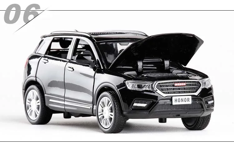 1/32 масштабная модель автомобиля из металлического сплава HAVAL H6, миниатюрная модель, звуковой светильник, модель автомобиля, игрушки для детей
