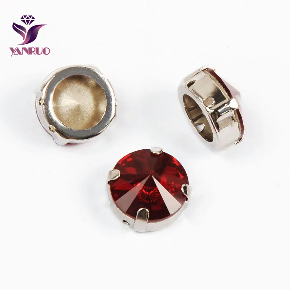 Light Siam Silver YANRUO 1122 модные Rivoli Камни коготь Установка Стразы Pointack Алмазный страз одежда для шитья искусство рукоделие - Цвет: Light Siam Silver