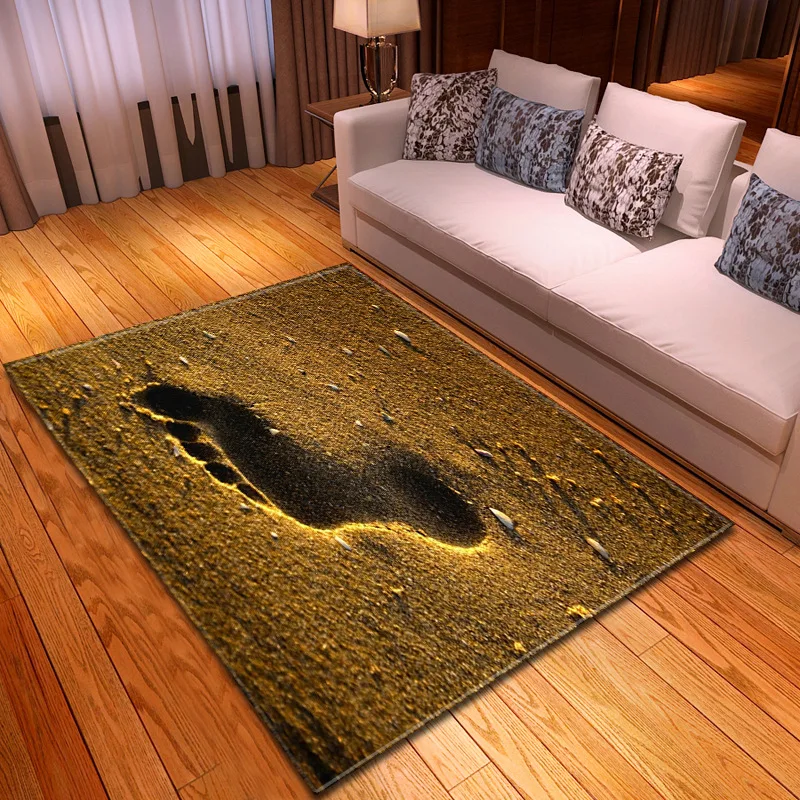 Напольные коврики с 3D принтом пляжных следов домашний декор для детской комнаты