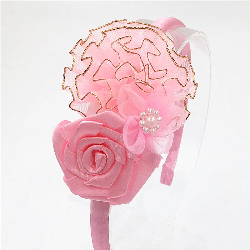 Женская Кружевная повязка на голову с крупными цветами|girls hair accessories|hair accessoriescute