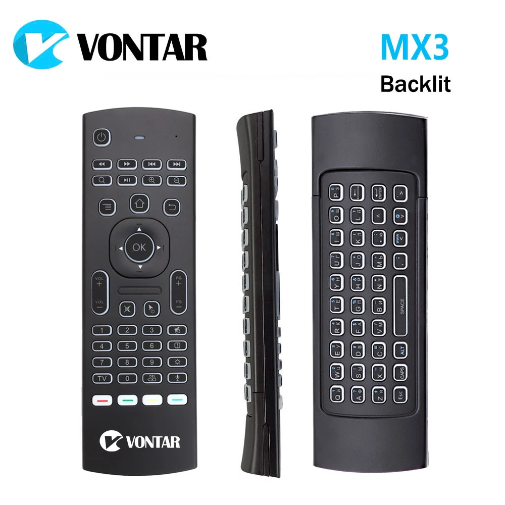 Mando a distancia y miniteclado MX3 para caja Android TV, dispositivo inalámbrico de 2.4GHz con control de voz compatible con el decodificador X96 mini