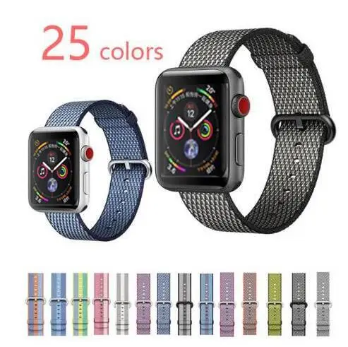 Продвижение тканый нейлоновый ремешок для apple watch 42 мм 38 40 44 наручных браслетов
