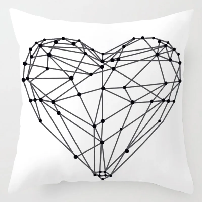 ILP0090-17 С надписью «Love» домашняя Подушка Чехол из хлопка, льна черный, белый цвет Чехлы для диванных подушек кровать Nordic декоративная наволочка 45x45 см, декоративные подушки - Цвет: ILP0090-17