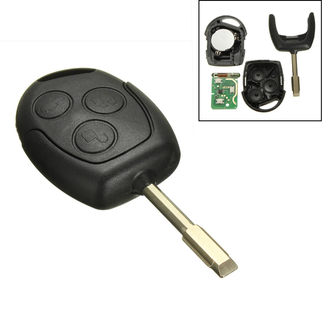 3 кнопки авто Замена дистанционного ключа Fob 433MHz 4D60 чип для Ford/Mondeo/Focus/Transit полный ключ