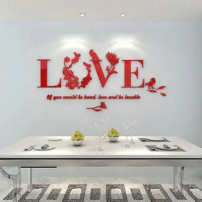 Акриловая 3D наклейка с зеркальным эффектом на стену цветами украшение для дома