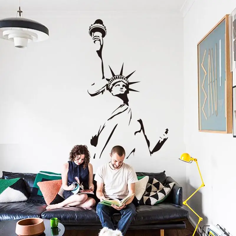 

Art Design home decoration Vinyl Statue of Liberty Wall Sticker removable house decor USA famous building beautiful decals