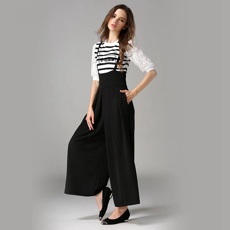 Женские комбинезоны с широкими штанинами однотонные хлопковые 3 вида цветов из