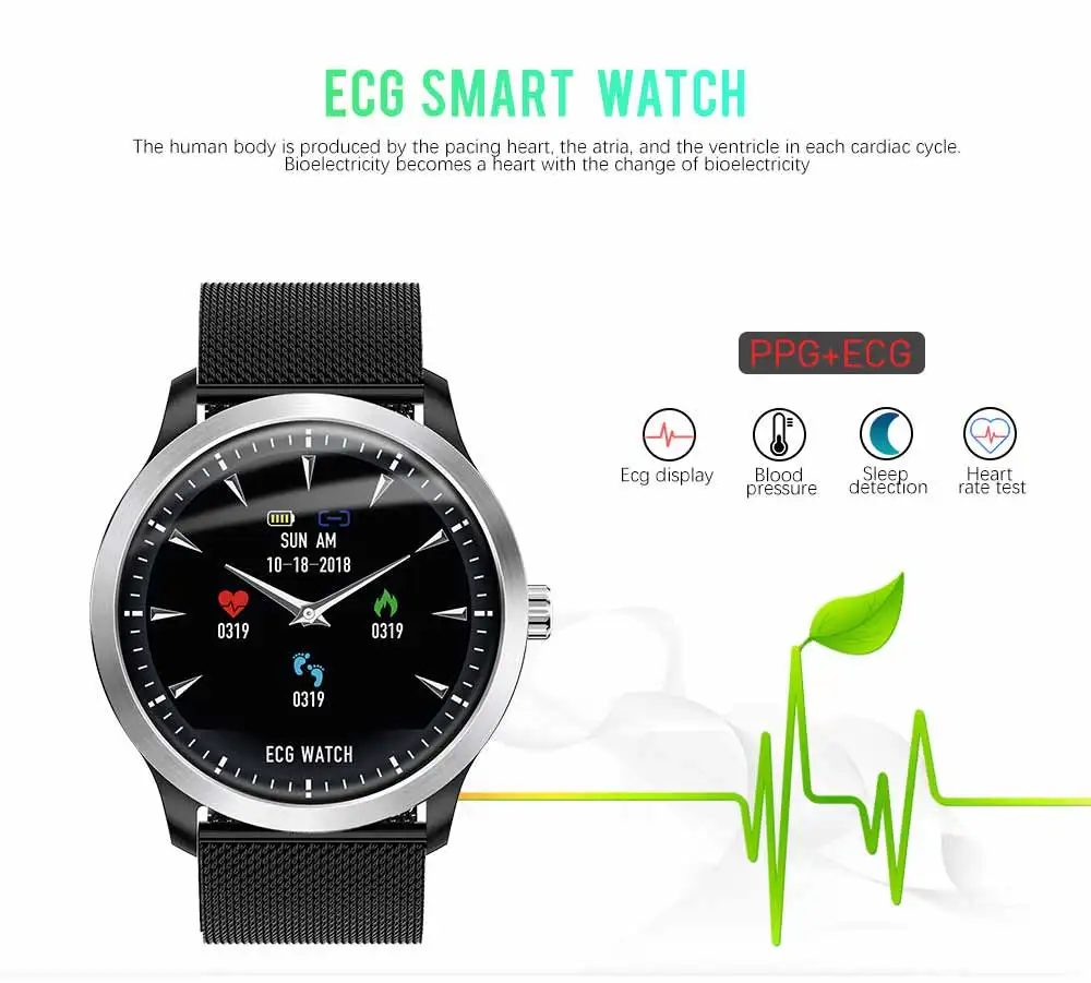 N58 ЭКГ PPG Смарт часы с электрокардиографом дисплей holter пульсометр Монитор