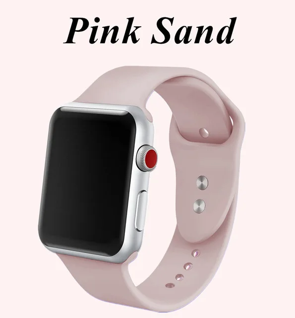 pink Спортивный силиконовый ремешок для iwatch серии 4321 Apple Watch Band мягкий силиконовый дышащий сменный ремешок 40 мм 42 мм 38 мм 44 мм - Цвет ремешка: pink