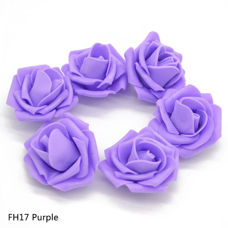 purple 30 шт./лот 4 см розы DIY ВЕНОК ручной работы искусственные из ПЭ пены цветок голова Скрапбукинг Ремесло поддельные цветы Свадебные украшения - Цвет: purple