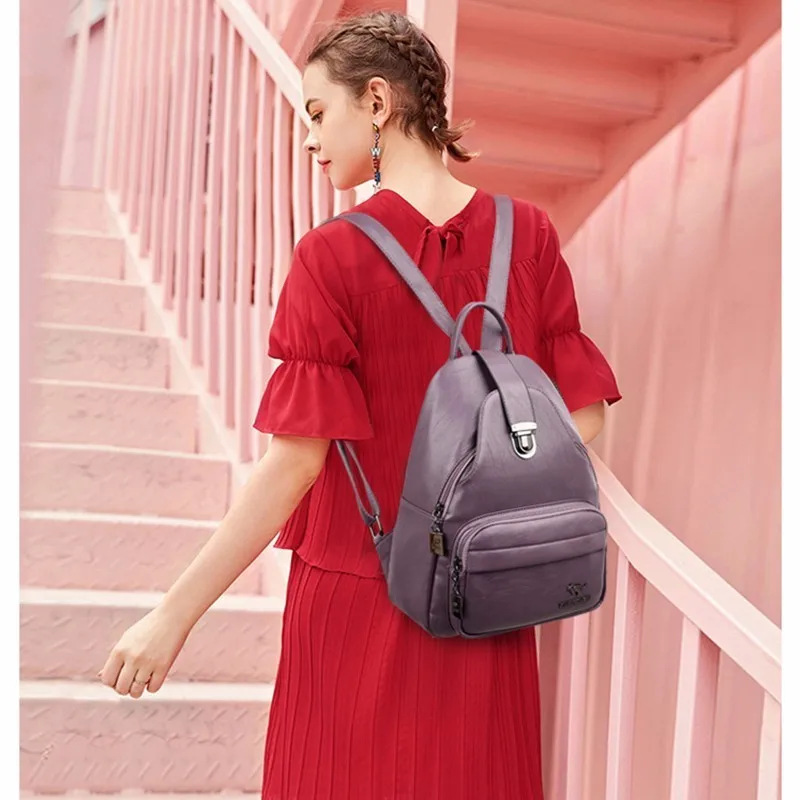 Роскошные женские кожаные рюкзаки дизайнерские Mochila Feminina школьные рюкзаки для девочек Однотонные повседневные Рюкзаки Рюкзак для девочек Новинка