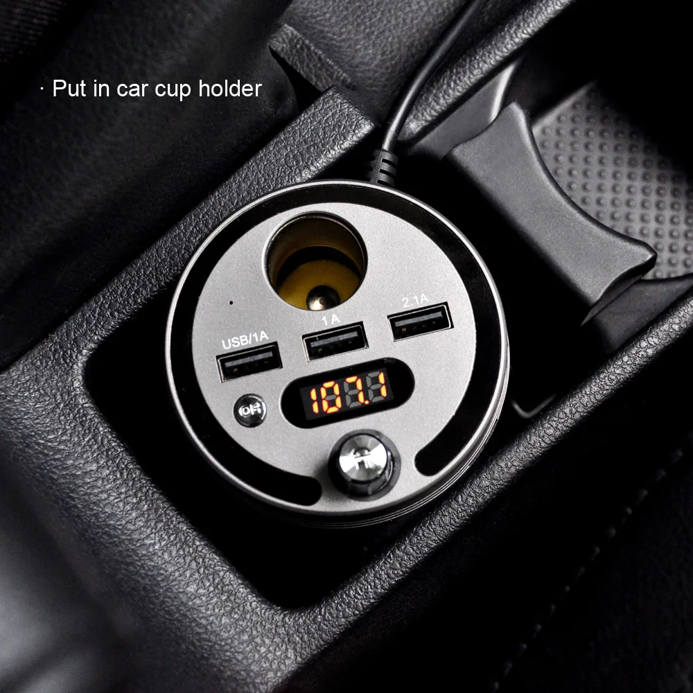 Автомобильный MP3 плеер JINSERTA с Bluetooth fm передатчик 3 выхода USB 1 А адаптер для