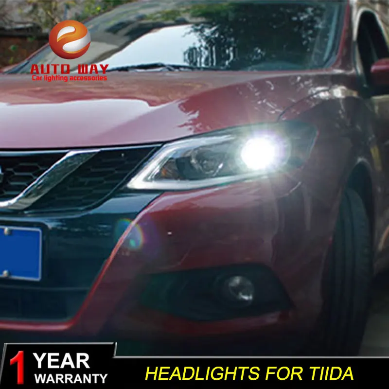 Автомобильный Стайлинг корпус передней фары для Nissan TIIDA фары TIIDA светодиодный фары DRL Объектив Двойной Луч Биксенон HID