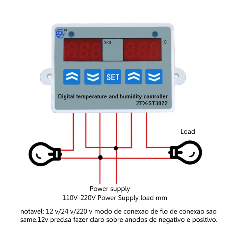

DC 220V 24V 12V 2 in 1 Digital display Temperature humidity Controller thermostat Humidity control with Sensor W315