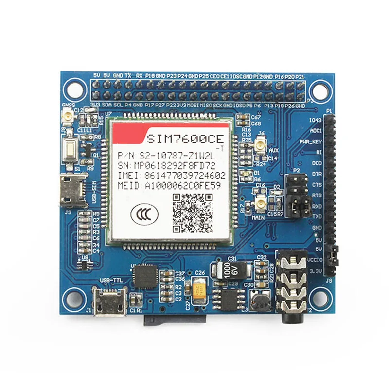 SIM7600CE 2G/3G/4G GNSS GPS Плата расширения для Raspberry Pi 2B/3B 3B +|Интегральные схемы| |