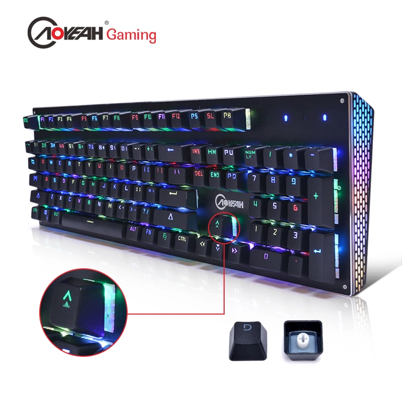 CK104 RGB Mechanical Anti-ghosting Anti-skid 104keys Backlight Egonormic Wired USB Water&amp Dust Proof Gaming Keyboard PC Gamer |