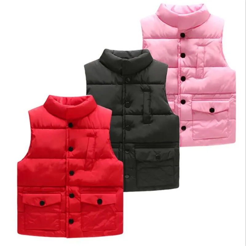 Осенне-зимний Повседневный жилет для девочек куртка Верхняя одежда детей пальто