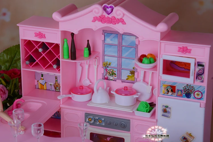 Миниатюрная мебель Dreamy Rose кухня для куклы Барби дом Классические игрушки для девочек