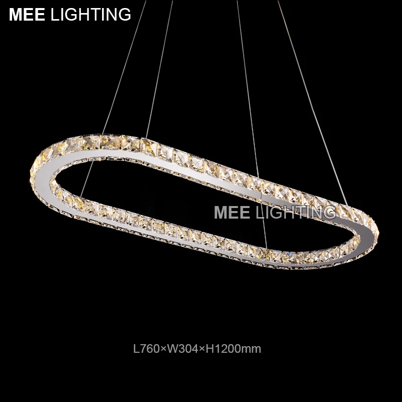 Современный светодиодный кристаллический подвесной светильник овальная