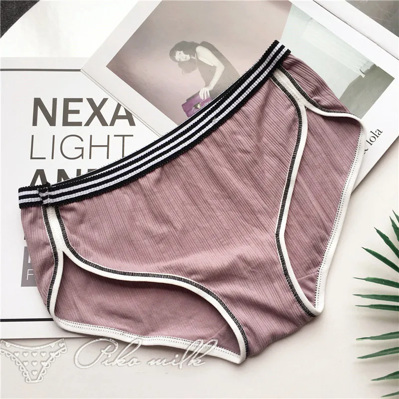 purple SP& CITY Ins, стильное Спортивное Мягкое хлопковое бесшовное нижнее белье для женщин, милые однотонные дышащие трусы для девушек, сексуальные трусы, женское нижнее белье - Цвет: purple