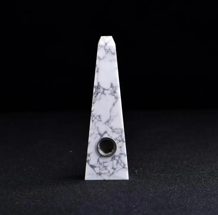 

Оптовая продажа, натуральная белая Бирюзовая табачная трубка, индивидуальная кристаллическая трубка для курения с плоской головкой