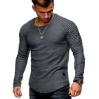 Весенне-осенняя Повседневная хлопковая футболка, Мужская футболка для мужчин, с длинными рукавами и круглым вырезом, в стиле пэчворк, цветные модные футболки, большие размеры M 3XL