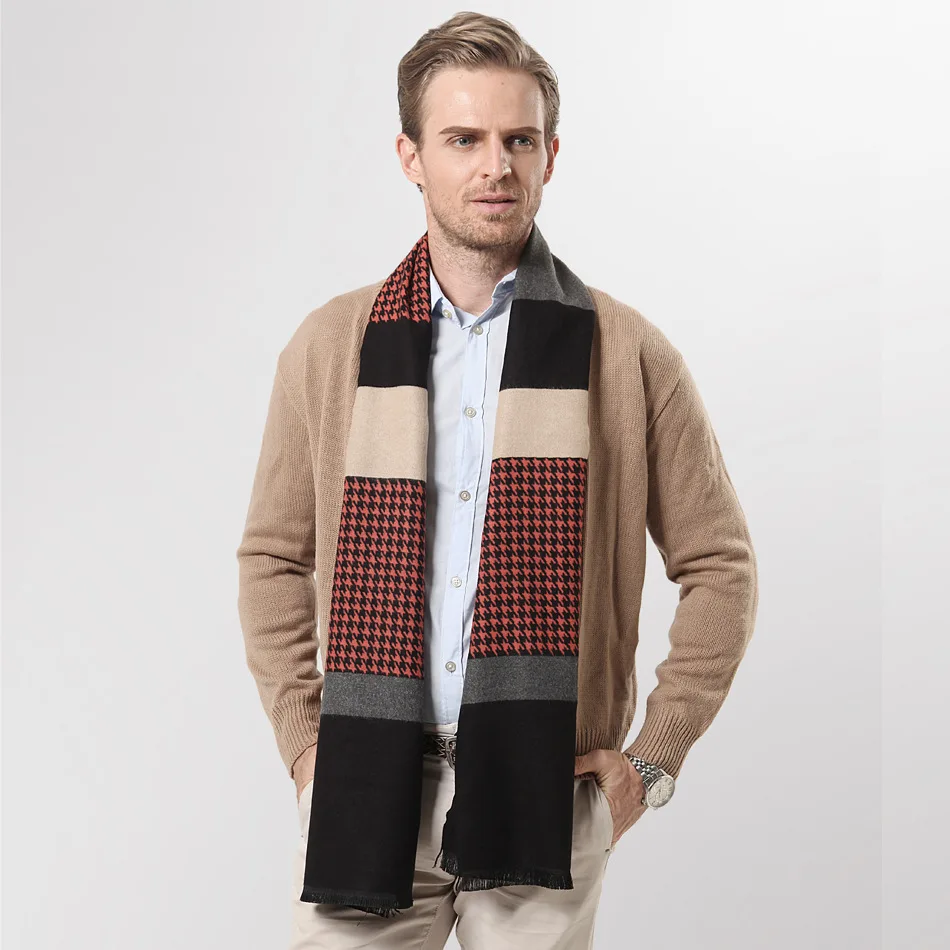 ideacherry 2017 Winter Warm Men Scarf Imitation Cashmere Brand Scarves Lattice Stripes Shawls Cotton Wraps | Аксессуары для одежды