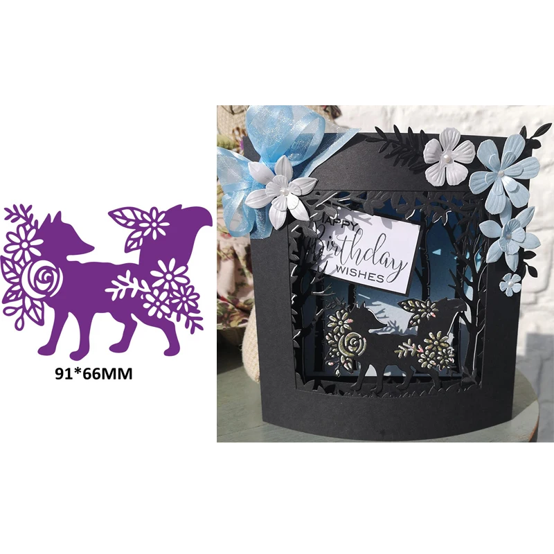 Металлические Вырубные штампы с цветочным рисунком лисы скрапбукинг украшение