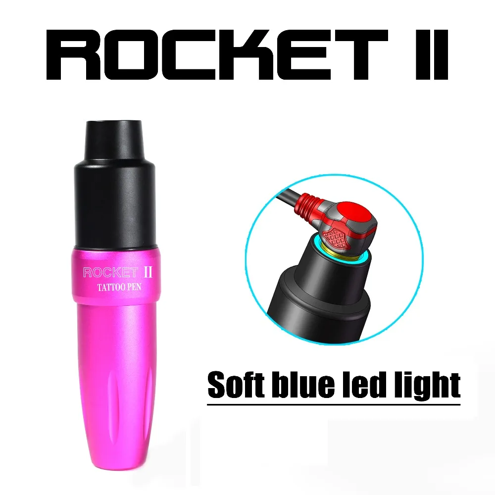 Newest! Tattoo Pen Rotary Cartridge LED Light Space Aluminum Permanent Makeup Eyebrow machine Rocket II | Красота и здоровье
