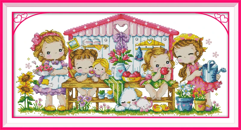 Набор для вышивки крестиком Happy family 14ct 11ct печать на холсте вышивка