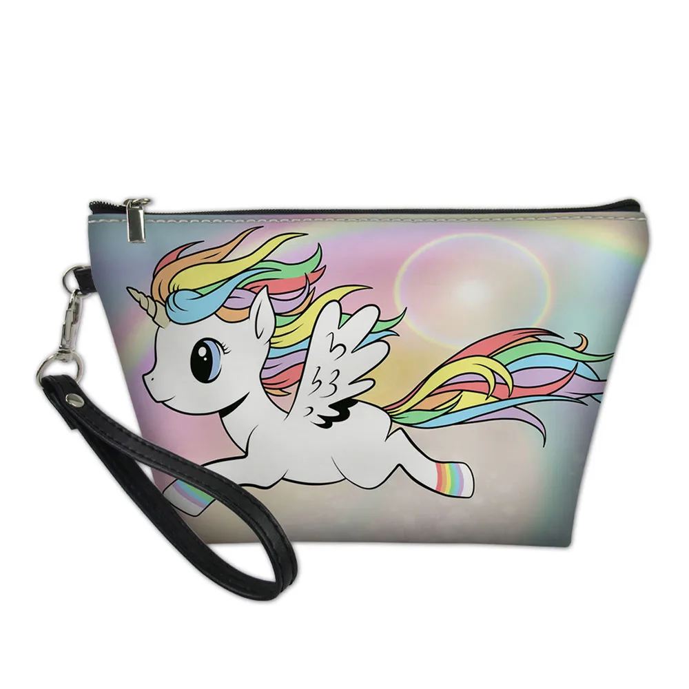 Дизайнерский косметический чехол Pochette с единорогом из мультфильма для девочек