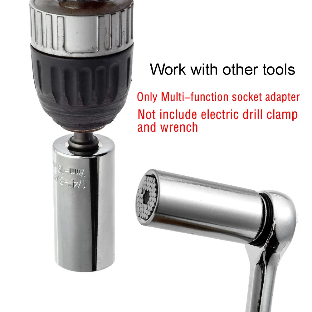 

Universal Hand Repair Tool Ratchet Socket Wrench Grip Power Drill Adapter Remove Screws Home Maintenance Car Tool Repair Kit