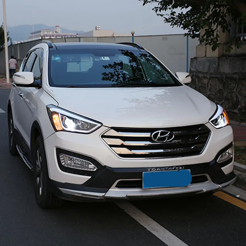 Автомобильная головная лампа для hyundai Santa Fe IX45 светодиодный фары DRL Биксеноновые линзы парковочные Противотуманные фары светодиодные полосы передние фары