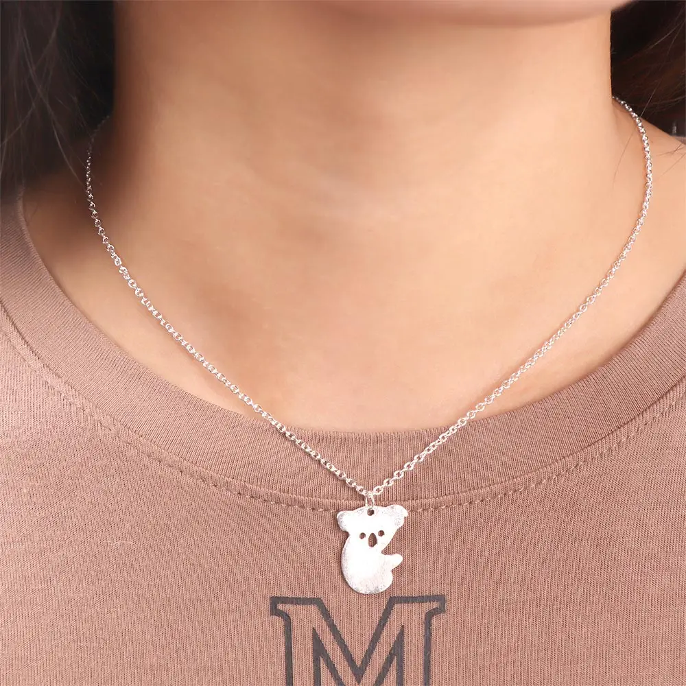 

1Pc Koala Necklace Australian Koala Bear Woodland Necklaces Pendants Animal For Women Jewelry Collier Femme