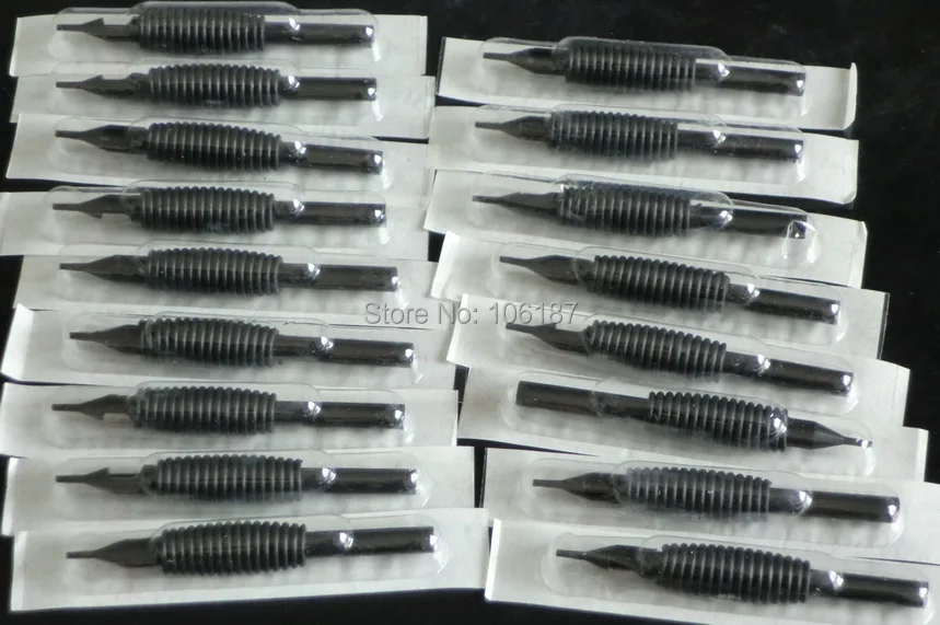 Пластиковые одноразовые тату трубки для захвата черные силиконовые размер 16 мм