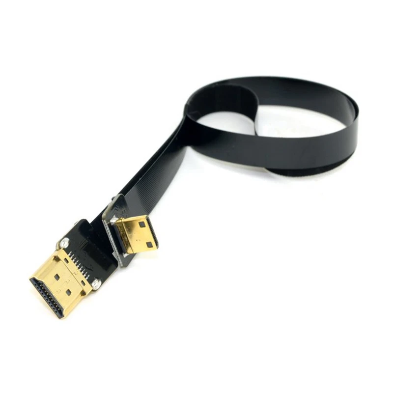50 см 90 градусов вниз угловой FPV мини HDMI мужчина к Мужской FPC плоский кабель для