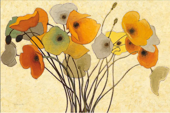 

Simple flower paintings Poppy Curry abstract art quality canvas painting home decor handmade