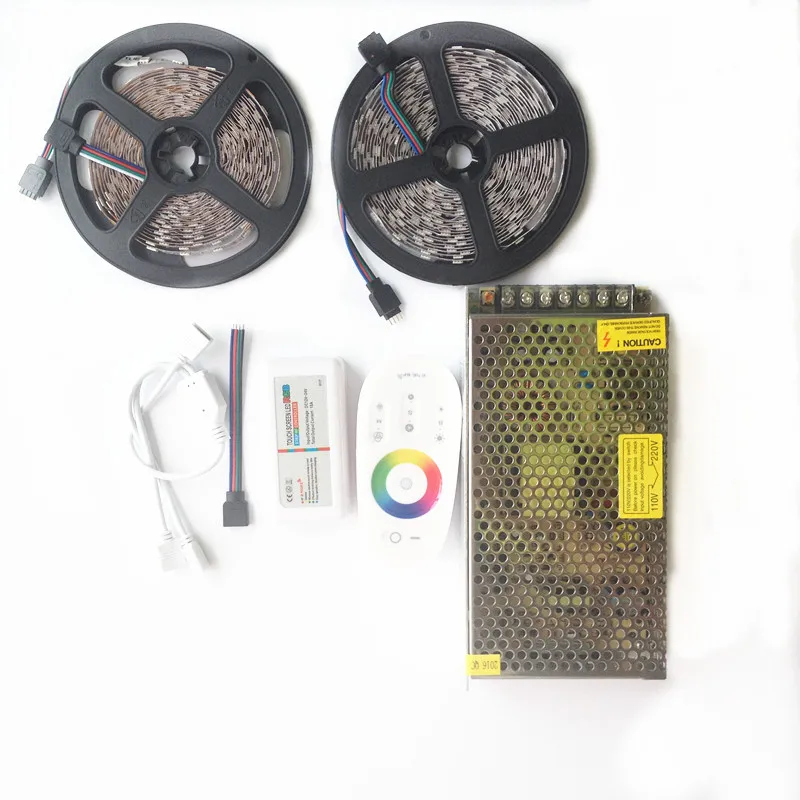 Светодиодная лента 5050 RGB водонепроницаемая 5 м 10 15 25 30 М IP65 + РЧ пульт