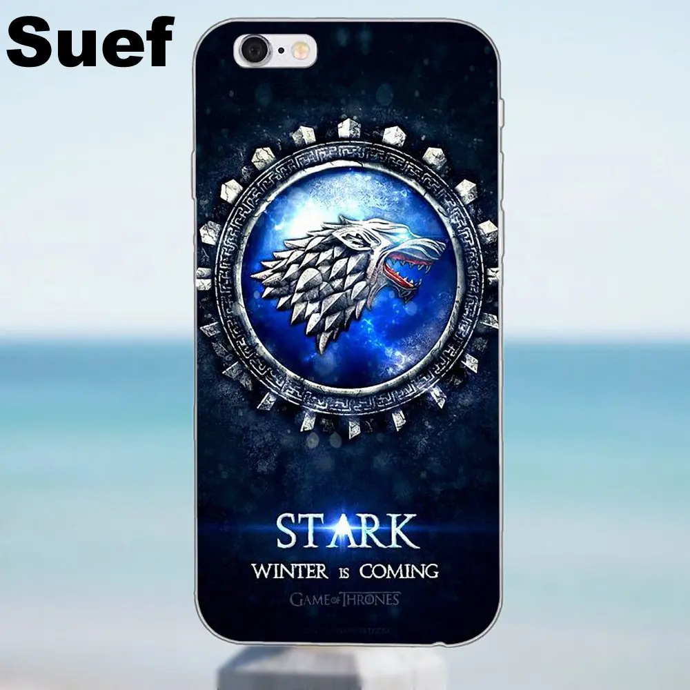 Suef House Stark Got мягкий чехол для телефона iPhone X 4 4S 5 5S 5C SE 6 6S 7 8 Plus Samsung Galaxy A3 A5 J1 J3 J5 J7 2016