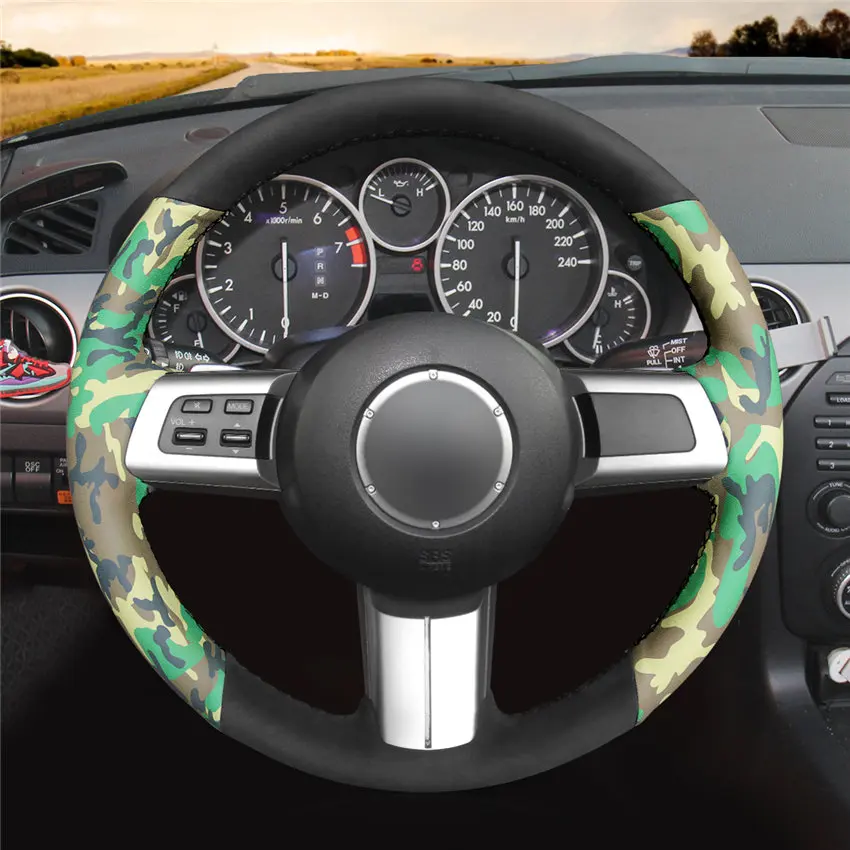 style-01 MEWANT камуфляжный чехол для рулевого колеса автомобиля из искусственной кожи для Mazda MX-5 Miata 2009-2013 RX-8 2009-2013 CX-7 2007-2009 - Название цвета: style-01